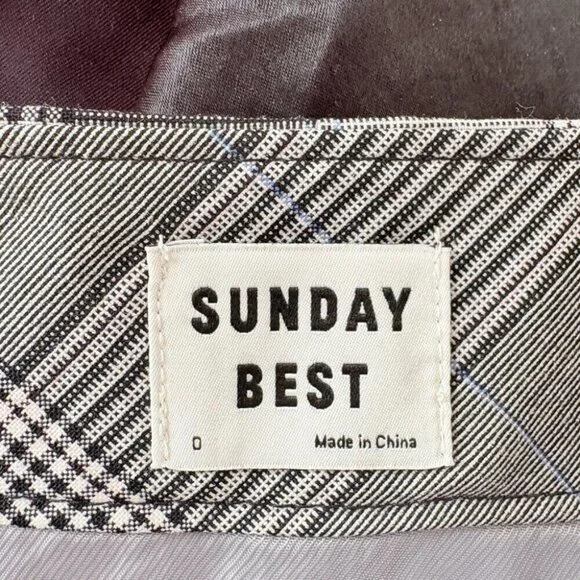 Aritzia Sunday Best Yuri Button Up Plaid Mini Grey Check Skirt Size 0 - Picture 5 of 6